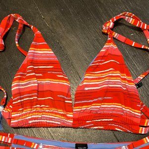 NWT Dolce Vita Swim top tassels Bikini M RED